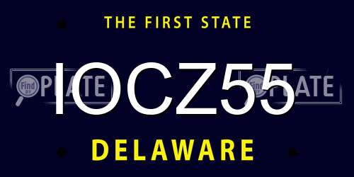 IOCZ55 Delaware License Plate