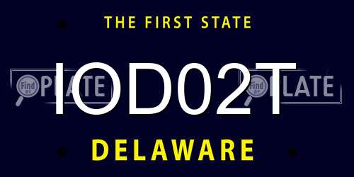 IOD02T Delaware License Plate