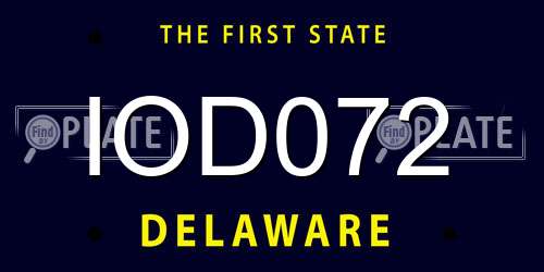 IOD072 Delaware License Plate