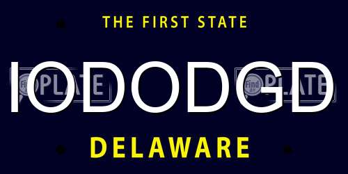 IODODGD Delaware License Plate