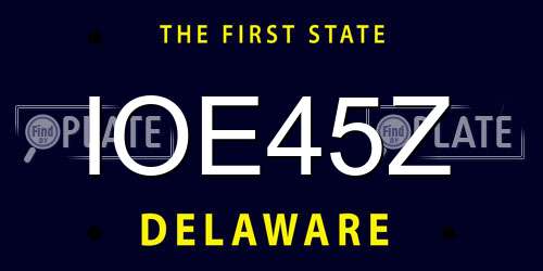 IOE45Z Delaware License Plate