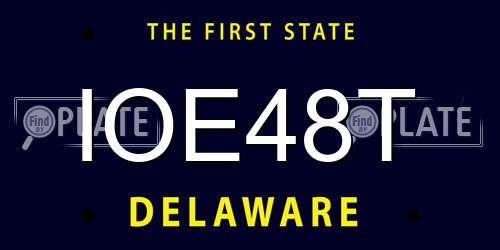 IOE48T Delaware License Plate