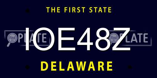 IOE48Z Delaware License Plate