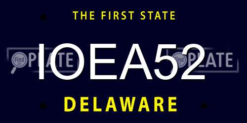 IOEA52 Delaware License Plate