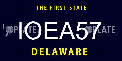 IOEA57 Delaware License Plate