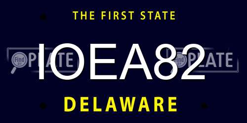 IOEA82 Delaware License Plate