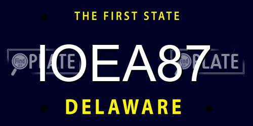 IOEA87 Delaware License Plate