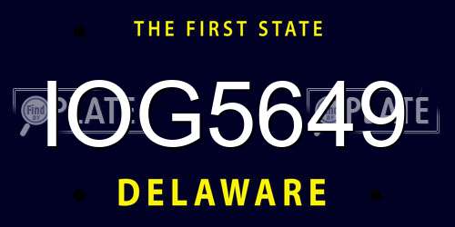 IOG5649 Delaware License Plate