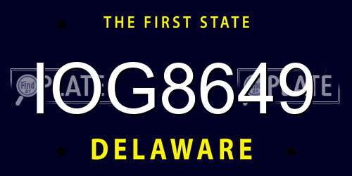 IOG8649 Delaware License Plate
