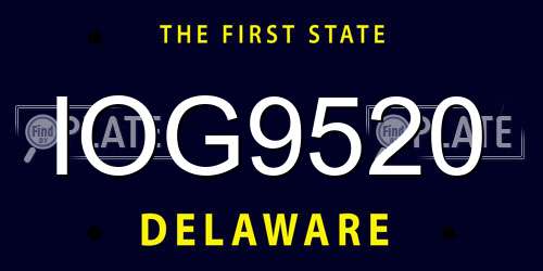 IOG9520 Delaware License Plate