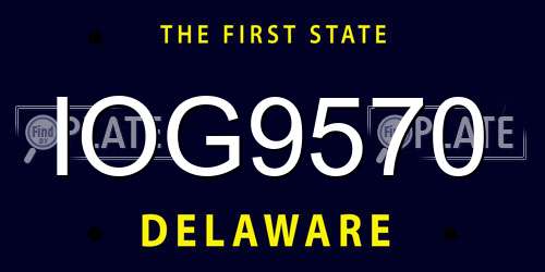 IOG9570 Delaware License Plate