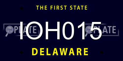 IOH015 Delaware License Plate