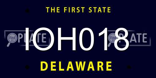 IOH018 Delaware License Plate