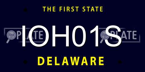 IOH01S Delaware License Plate