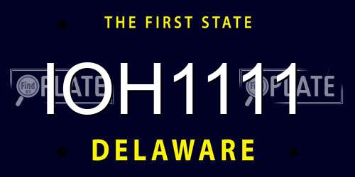 IOH1111 Delaware License Plate