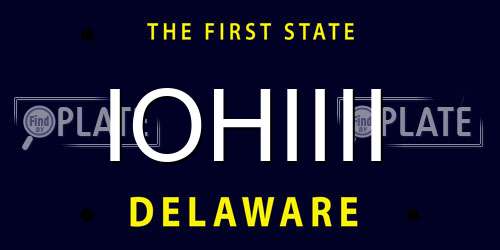 IOHIIII Delaware License Plate