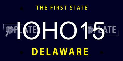 IOHO15 Delaware License Plate