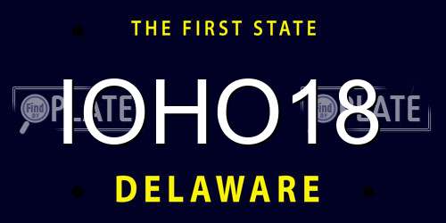 IOHO18 Delaware License Plate