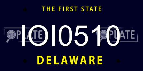 IOI0510 Delaware License Plate
