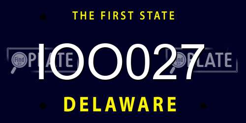 IOO027 Delaware License Plate