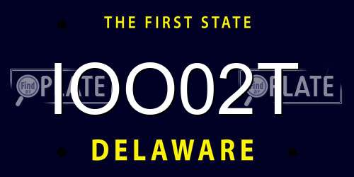 IOO02T Delaware License Plate