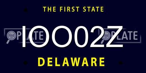 IOO02Z Delaware License Plate