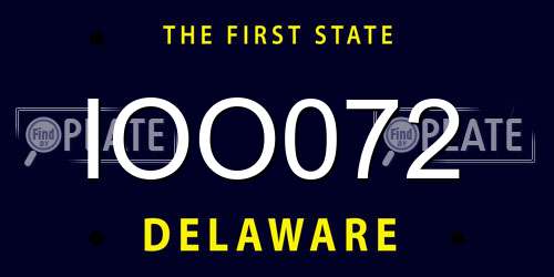 IOO072 Delaware License Plate