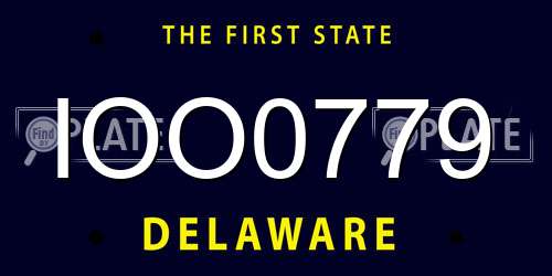 IOO0779 Delaware License Plate
