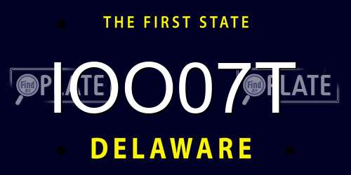 IOO07T Delaware License Plate