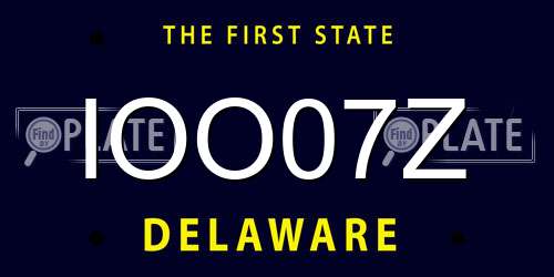 IOO07Z Delaware License Plate