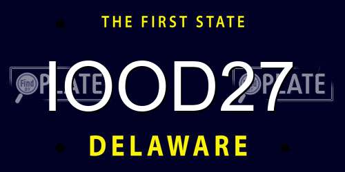 IOOD27 Delaware License Plate