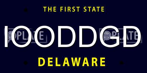 IOODDGD Delaware License Plate