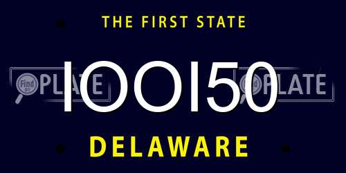 IOOI50 Delaware License Plate