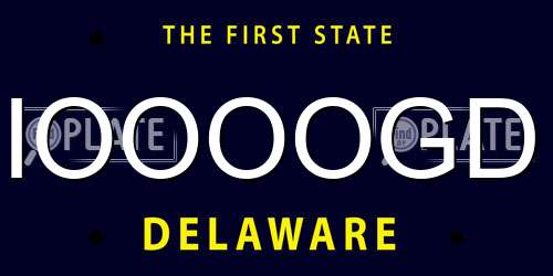 IOOOOGD Delaware License Plate