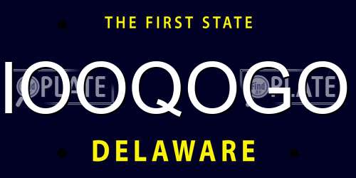 IOOQOGO Delaware License Plate