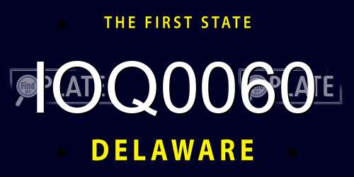 IOQ0060 Delaware License Plate