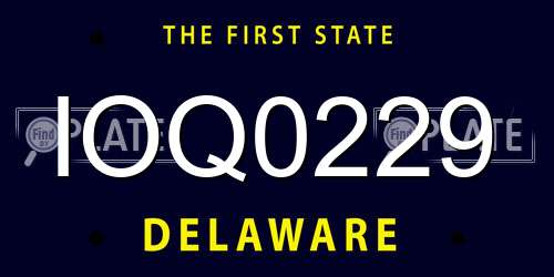 IOQ0229 Delaware License Plate