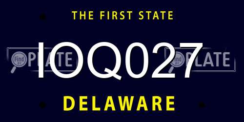 IOQ027 Delaware License Plate
