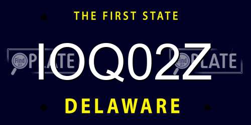 IOQ02Z Delaware License Plate