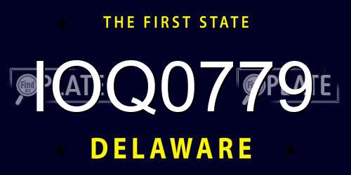 IOQ0779 Delaware License Plate