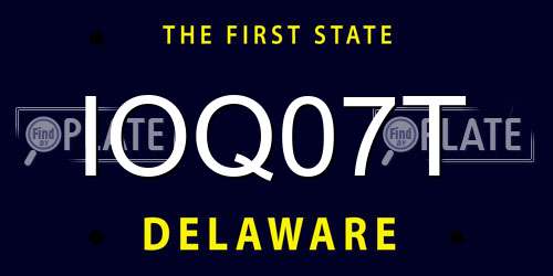 IOQ07T Delaware License Plate