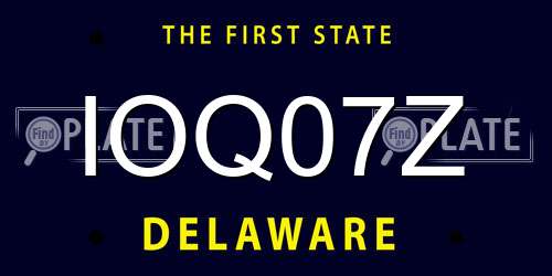 IOQ07Z Delaware License Plate