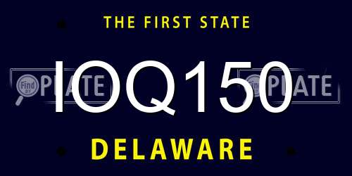 IOQ150 Delaware License Plate