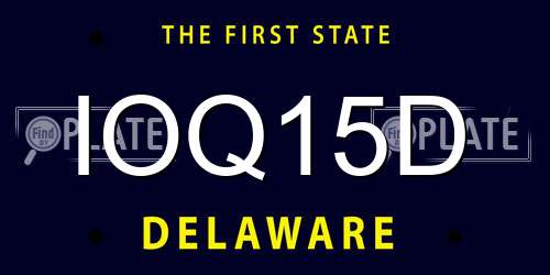 IOQ15D Delaware License Plate