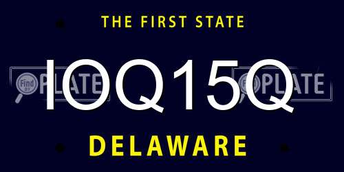 IOQ15Q Delaware License Plate
