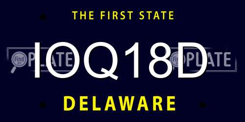 IOQ18D Delaware License Plate