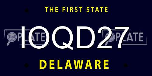 IOQD27 Delaware License Plate