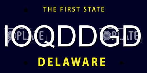 IOQDDGD Delaware License Plate