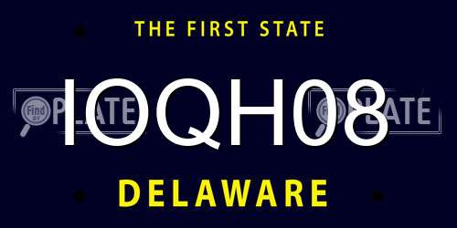 IOQH08 Delaware License Plate
