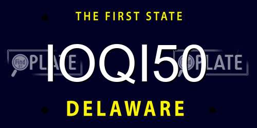 IOQI50 Delaware License Plate